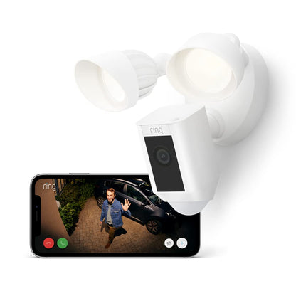 Ring Floodlight Cam Wired Plus 1080p Outdoor Security Camera – White