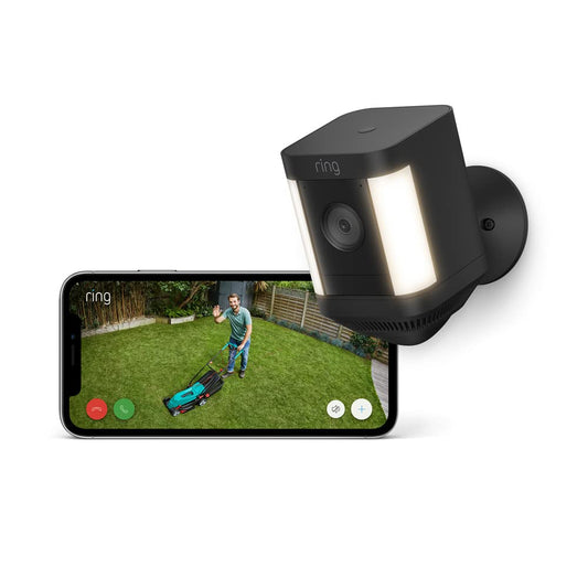Ring Spotlight Cam Plus Battery Wireless Outdoor Camera 1080p – Black