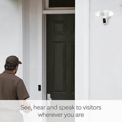 Ring Floodlight Cam Wired Plus 1080p Outdoor Security Camera – White