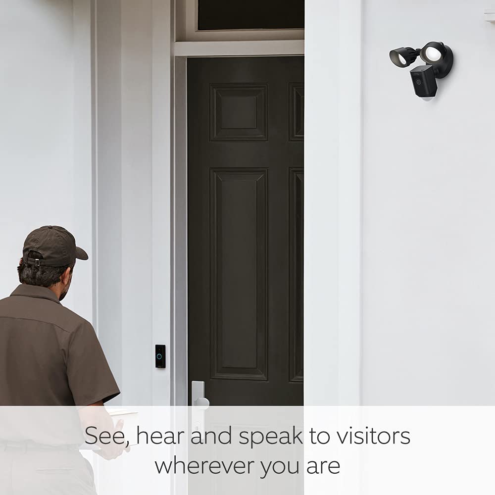 Ring Floodlight Cam Wired Plus 1080p Outdoor Security Camera – Black
