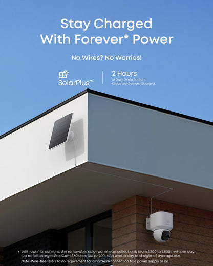 eufy Security SoloCam E30 Solar Outdoor Camera, 2K Wireless