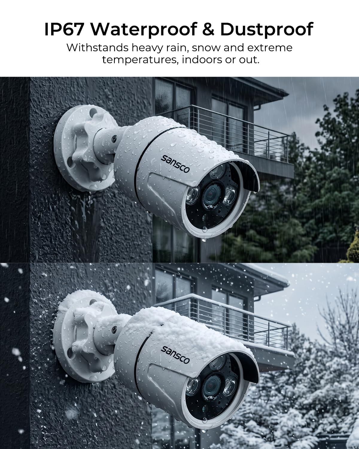 SANSCO 5MP Wired Outdoor CCTV Security System 8 Cameras + 3TB HDD