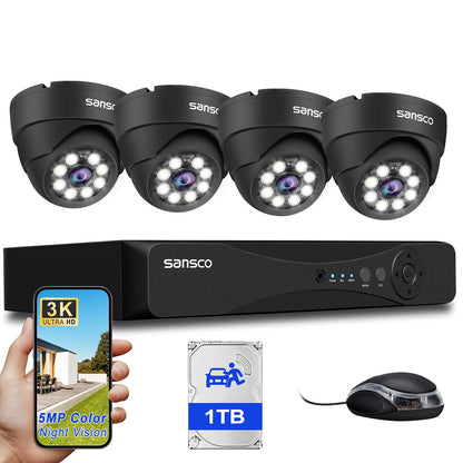 SANSCO 3K 8CH CCTV System Full Metal Housing + 1TB HDD – 4 Cameras