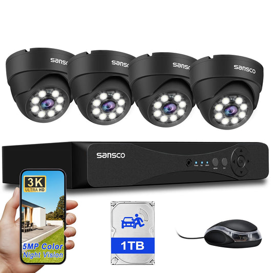 SANSCO 3K 8CH CCTV System Full Metal Housing + 1TB HDD – 4 Cameras