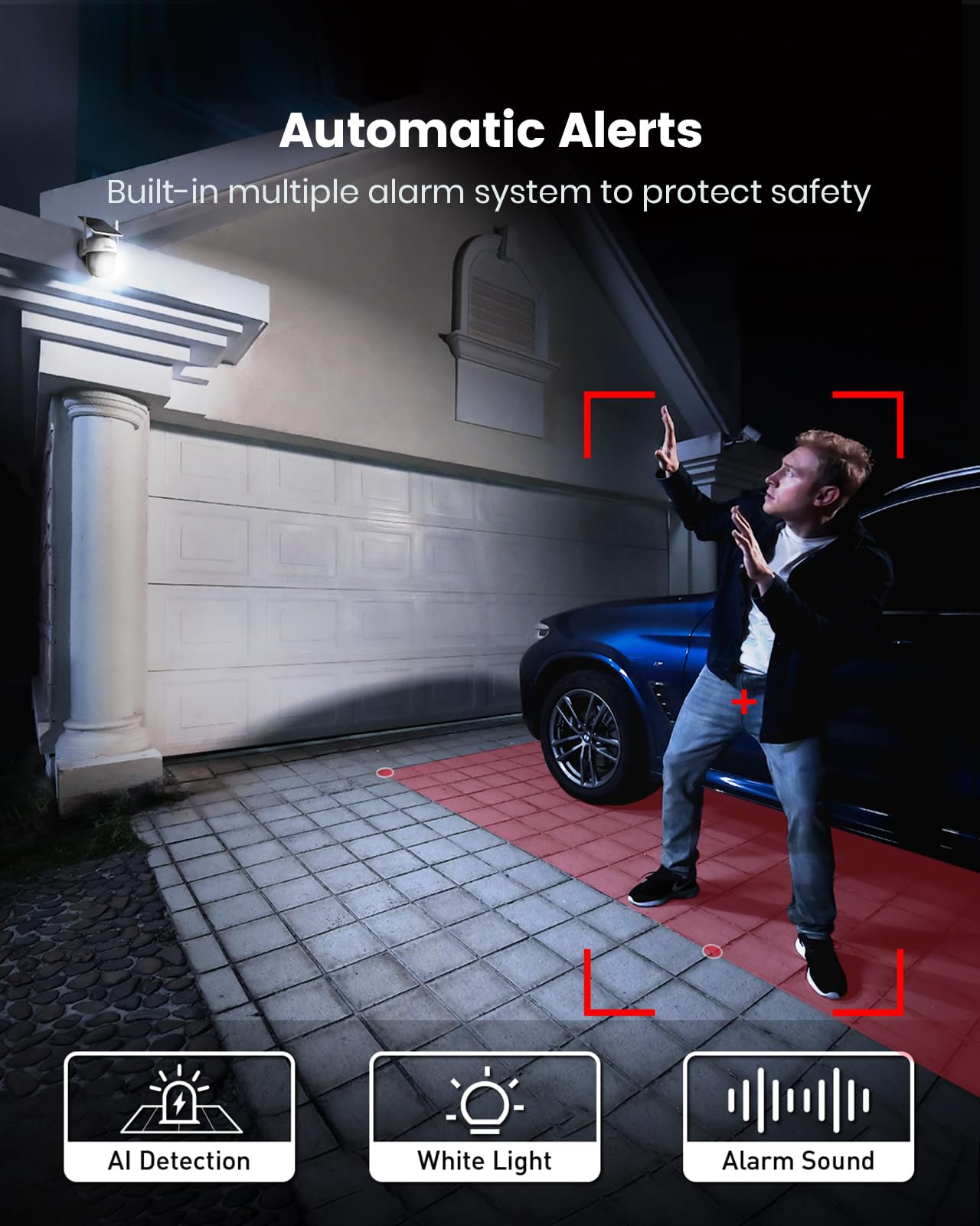 aosu 2K Solar Wireless Outdoor Security Camera, Auto Tracking