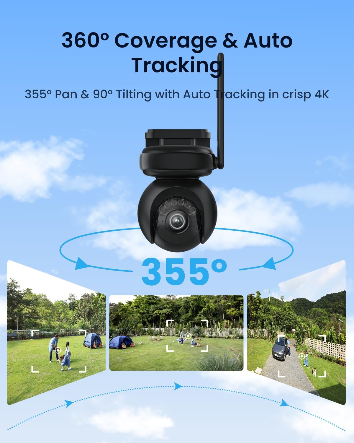 Reolink 4K 360° Solar Security Camera Outdoor Wireless – Black
