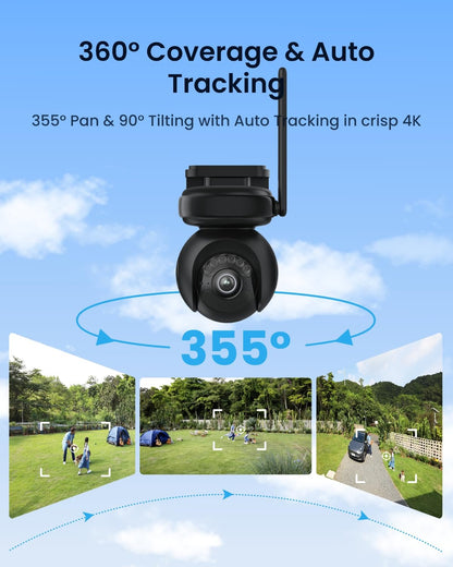 Reolink 4K 360° Solar Security Camera Outdoor Wireless – Black