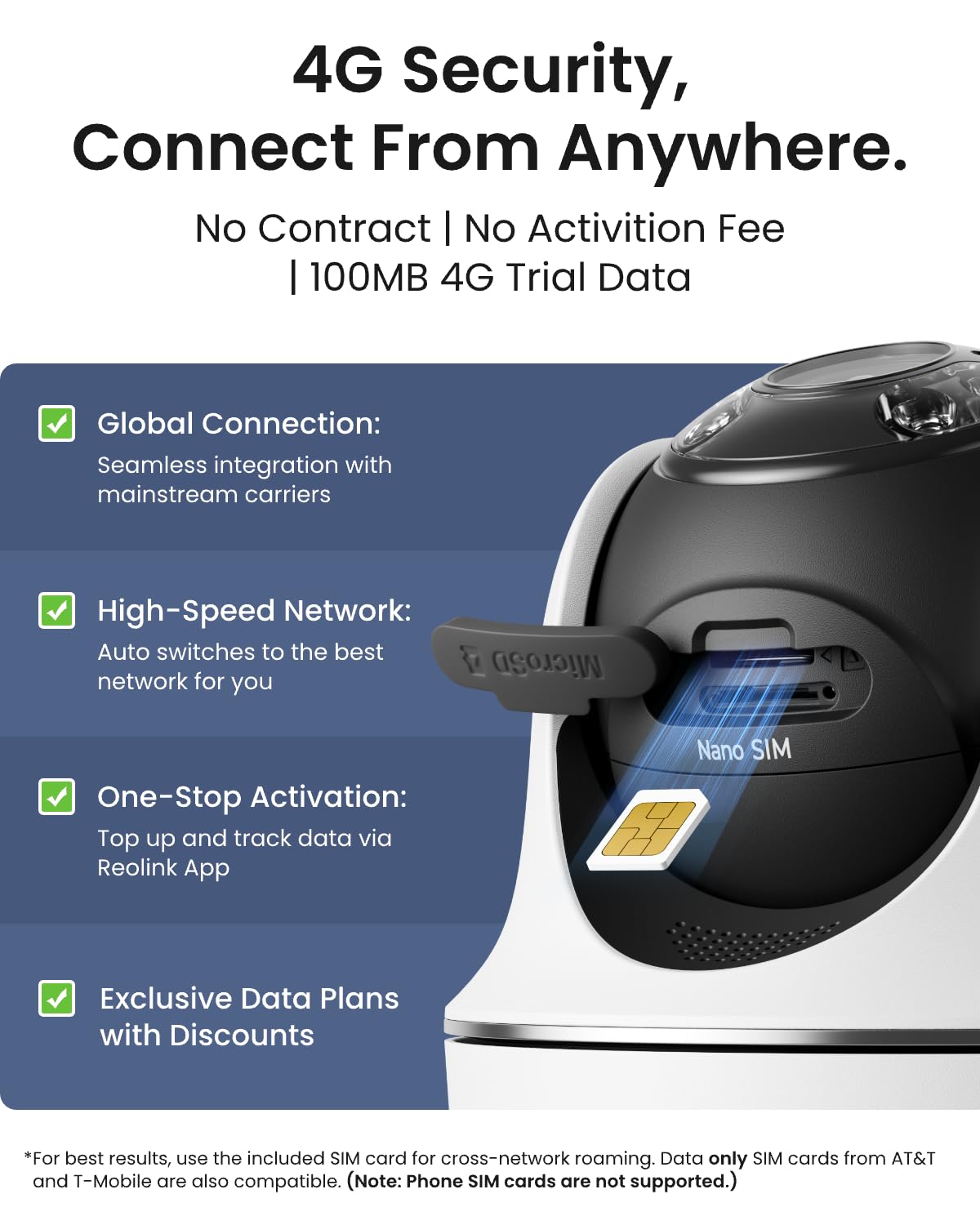 Reolink Go PT Plus 4G LTE Solar PTZ Camera, 3K No WiFi