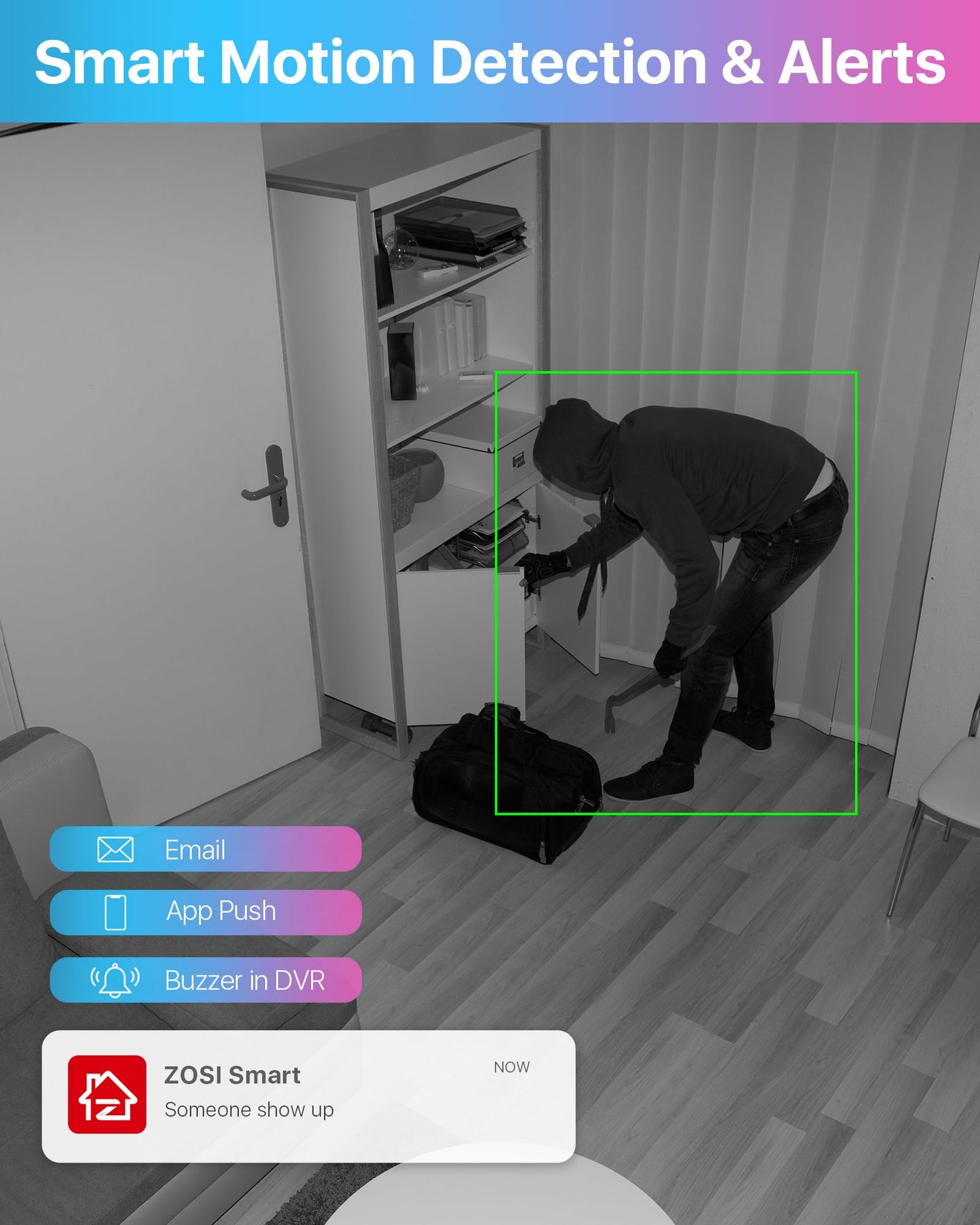 ZOSI 8CH 5MP CCTV Security System AI Human & Vehicle Detection + 2TB