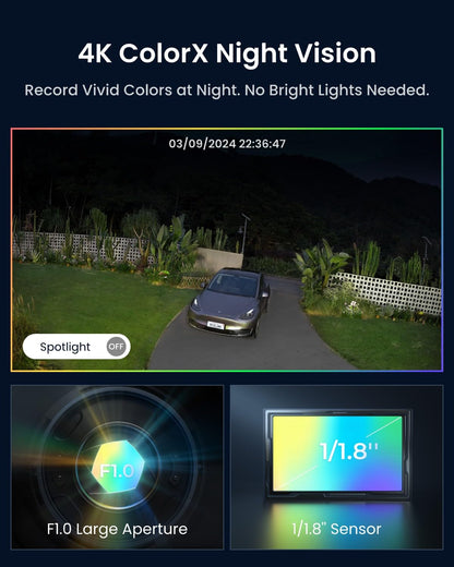 Reolink 4K 360° Solar Security Camera Outdoor Wireless – Black