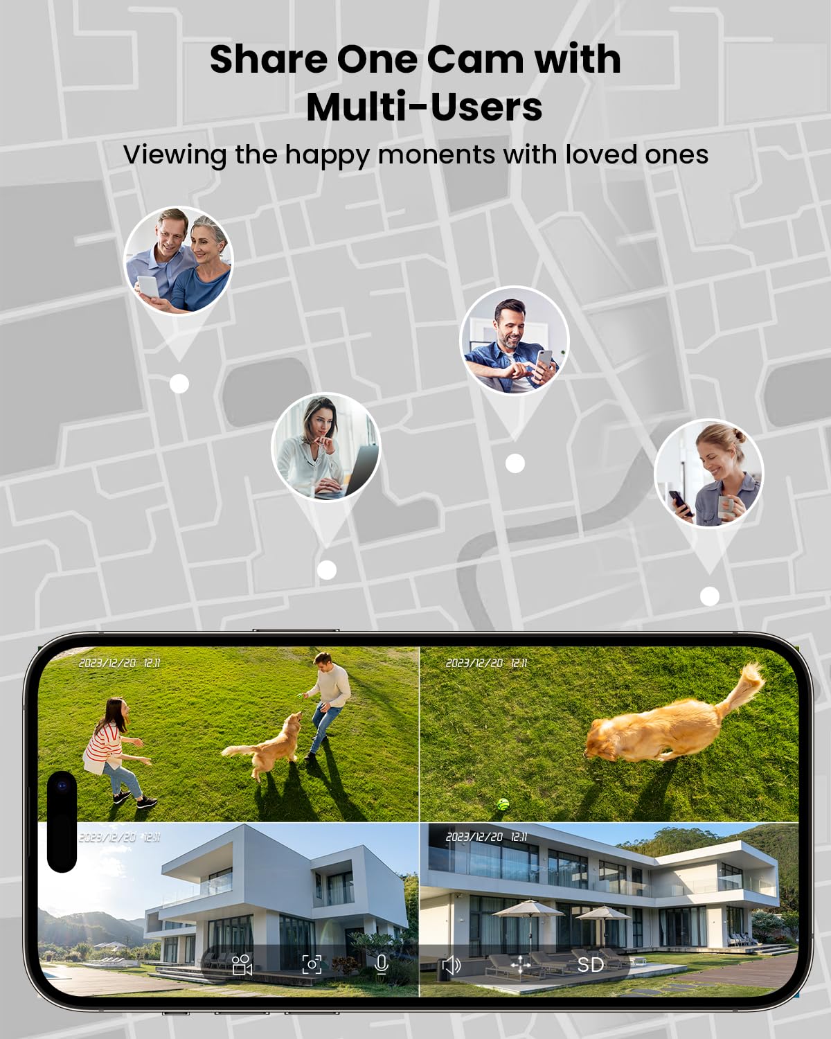 ieGeek 2K Solar PTZ Outdoor Camera Wireless 2-Pack, 360°