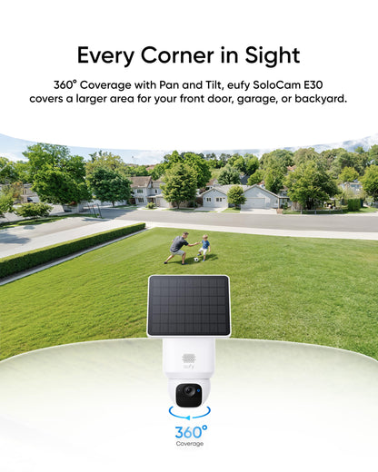 eufy Security SoloCam E30 Solar Outdoor Camera, 2K Wireless